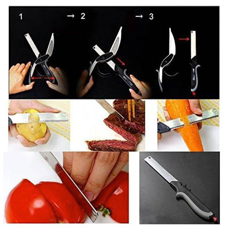 Έξυπνο Μαχαίρι Κόφτης 2 σε 1 με Ενσωματωμένη Σανίδα Κοπής Έξυπνο Μαχαίρι Κόφτης 2 σε 1 με Ενσωματωμένη Σανίδα Κοπής