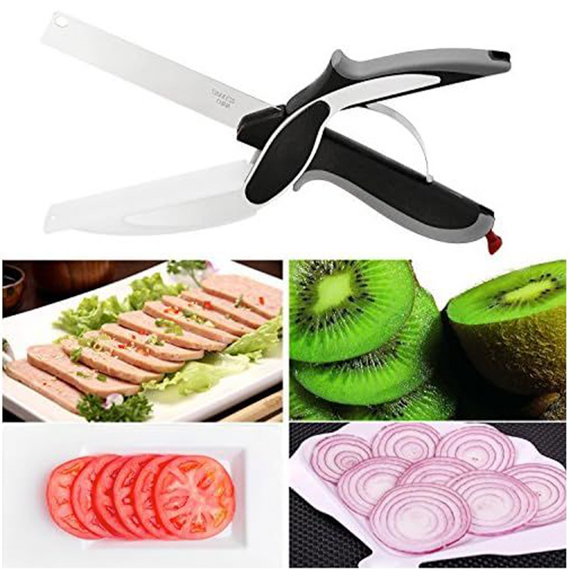 Έξυπνο Μαχαίρι Κόφτης 2 σε 1 με Ενσωματωμένη Σανίδα Κοπής Έξυπνο Μαχαίρι Κόφτης 2 σε 1 με Ενσωματωμένη Σανίδα Κοπής