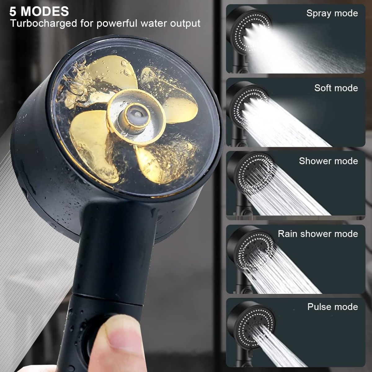 Έξυπνο Τηλέφωνο Ντουζ με Ψηφιακή Ένδειξη Θερμοκρασίας, 5 Λειτουργίες, Βάση & Σπιράλ Έξυπνο Τηλέφωνο Ντουζ με Ψηφιακή Ένδειξη Θερμοκρασίας, 5 Λειτουργίες, Βάση & Σπιράλ