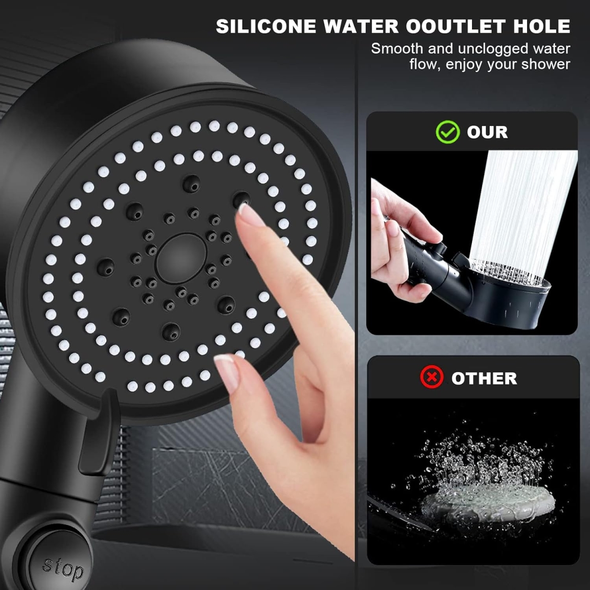 Έξυπνο Τηλέφωνο Ντουζ με Ψηφιακή Ένδειξη Θερμοκρασίας, 5 Λειτουργίες, Βάση & Σπιράλ Έξυπνο Τηλέφωνο Ντουζ με Ψηφιακή Ένδειξη Θερμοκρασίας, 5 Λειτουργίες, Βάση & Σπιράλ