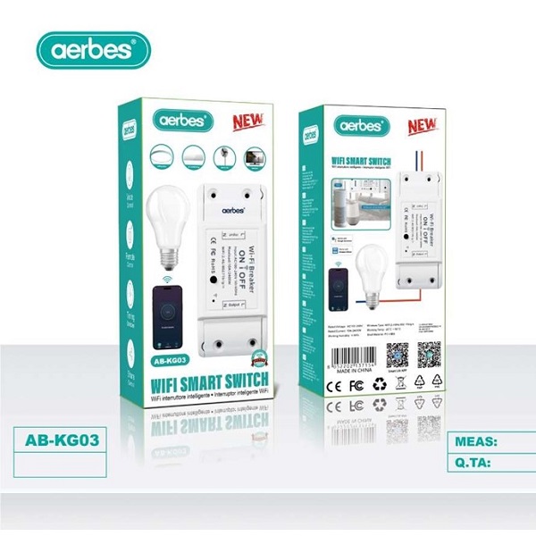 Έξυπνος Διακόπτης WiFi Τηλεχειρισμού Aerbes – Συμβατός με Εφαρμογές Smart Home Έξυπνος Διακόπτης WiFi Τηλεχειρισμού Aerbes – Συμβατός με Εφαρμογές Smart Home