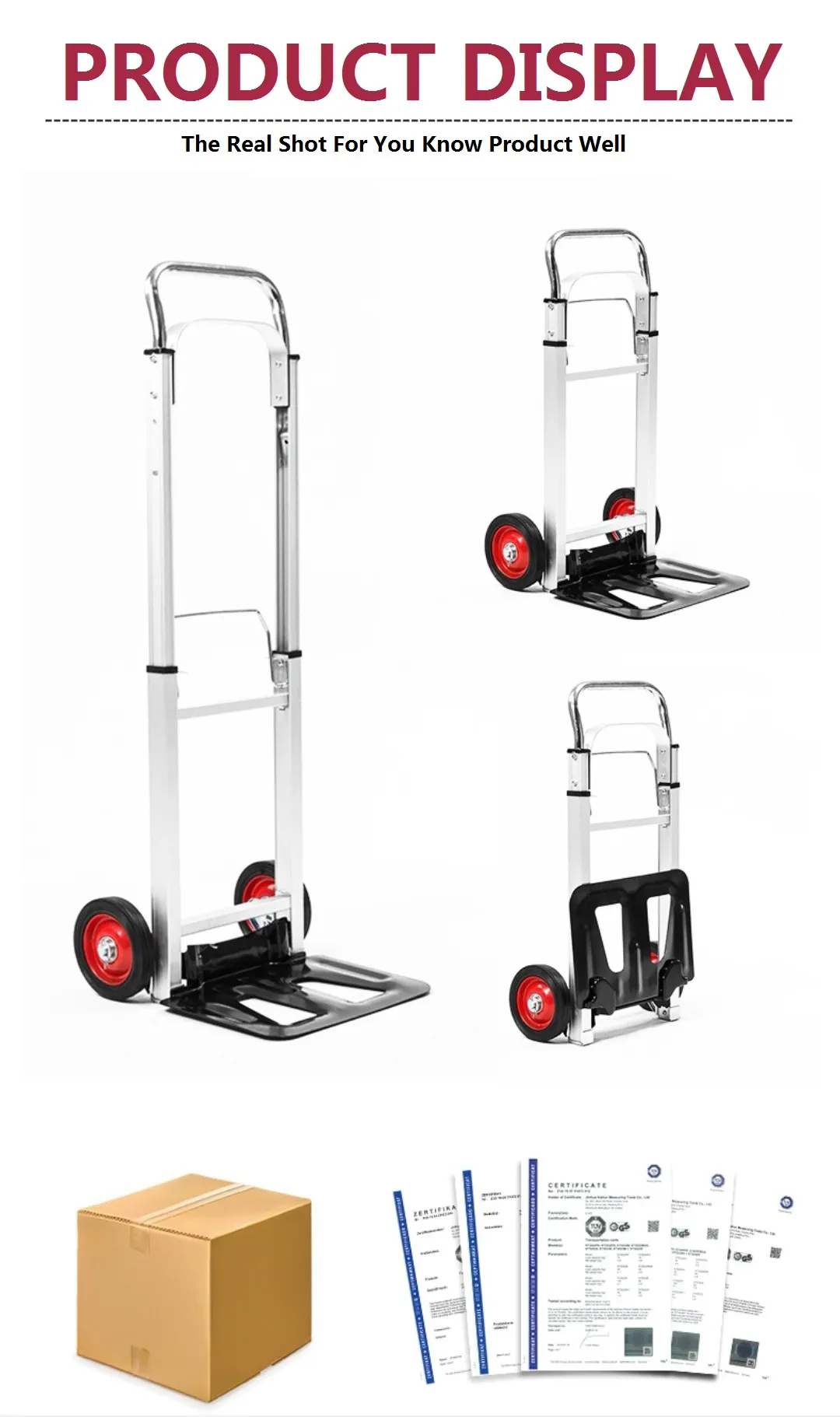 Ελαφρύ Τροχήλατο Πτυσσόμενο & Αναδιπλούμενο Καρότσι Μεταφορών Φορτίου βάρους έως 90kg - Αλουμινίου με Ρόδες & Λάστιχα 43x40x110cm Ελαφρύ Τροχήλατο Πτυσσόμενο & Αναδιπλούμενο Καρότσι Μεταφορών Φορτίου βάρους έως 90kg - Αλουμινίου με Ρόδες & Λάστιχα 43x40x110cm