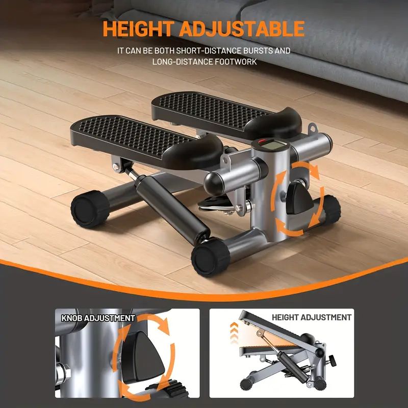 Ελλειπτικό Mini Stepper Πλάγιας Κίνησης για Εκγύμναση Όλου του Σώματος με LCD Οθόνη & Ρύθμιση ύψους - Μαύρο Ελλειπτικό Mini Stepper Πλάγιας Κίνησης για Εκγύμναση Όλου του Σώματος με LCD Οθόνη & Ρύθμιση ύψους - Μαύρο