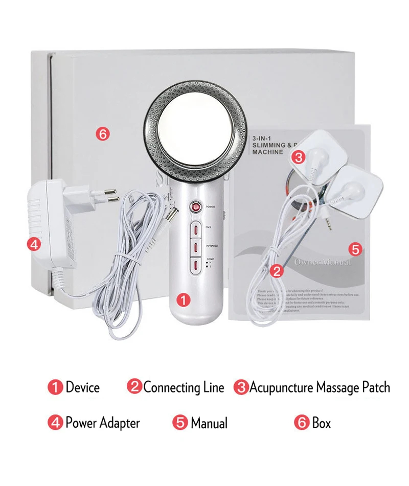 EMS 3 σε 1 Συσκευή Αδυνατίσματος, Σύσφιξης & Περιποίησης Σώματος με Υπερήχους, LED EMS 3 σε 1 Συσκευή Αδυνατίσματος, Σύσφιξης & Περιποίησης Σώματος με Υπερήχους, LED