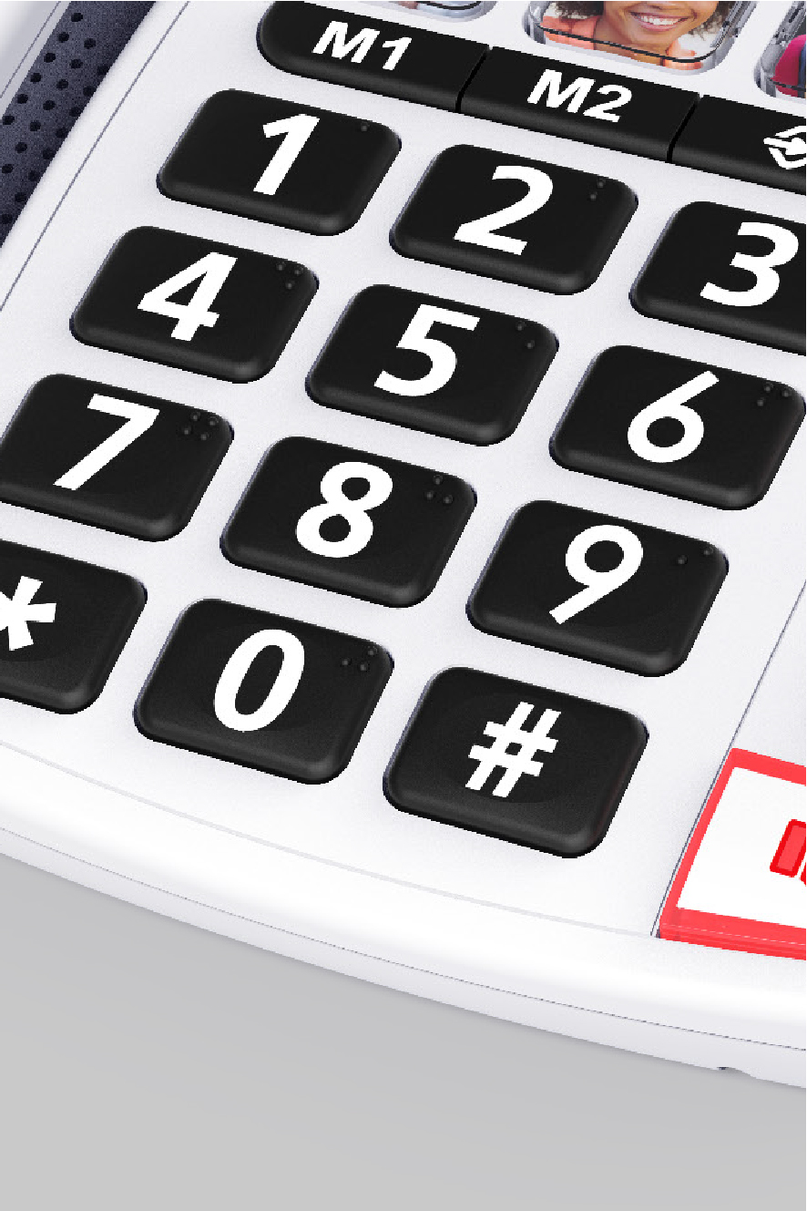 Ενσύρματο Τηλέφωνο για Ηλικιωμένους με Ανοιχτή Ακρόαση, Μεγάλα Κουμπιά & Σύστημα Braille Ενσύρματο Τηλέφωνο για Ηλικιωμένους με Ανοιχτή Ακρόαση, Μεγάλα Κουμπιά & Σύστημα Braille