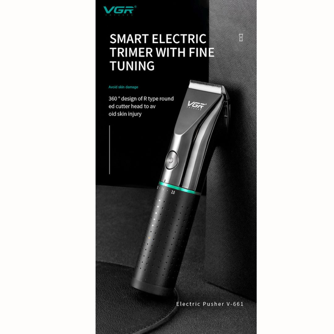 Επαγγελματική Επαναφορτιζόμενη Κουρευτική Μηχανή σε Γκρι Χρώμα VGR V-661 Επαγγελματική Επαναφορτιζόμενη Κουρευτική Μηχανή σε Γκρι Χρώμα VGR V-661