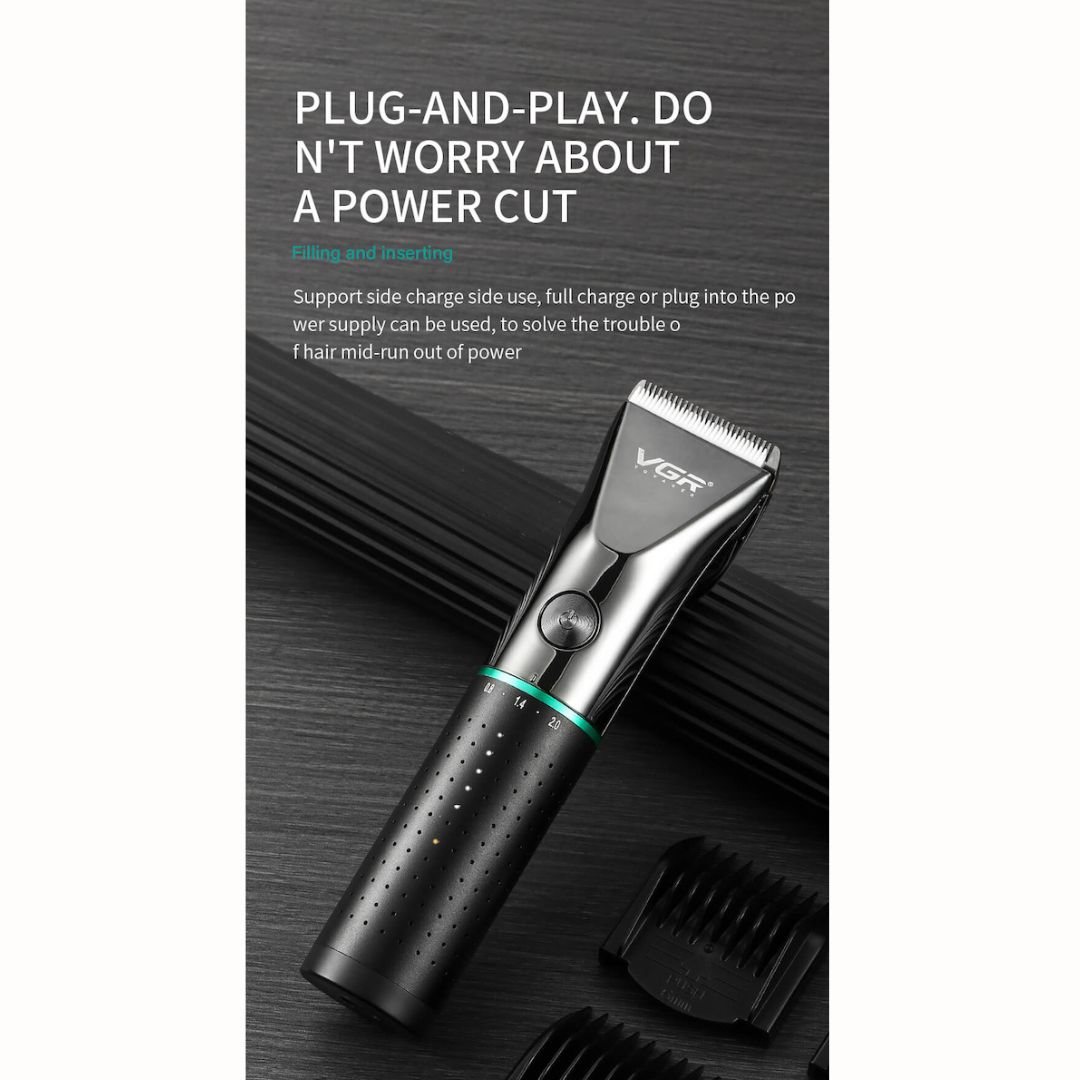 Επαγγελματική Επαναφορτιζόμενη Κουρευτική Μηχανή σε Γκρι Χρώμα VGR V-661 Επαγγελματική Επαναφορτιζόμενη Κουρευτική Μηχανή σε Γκρι Χρώμα VGR V-661