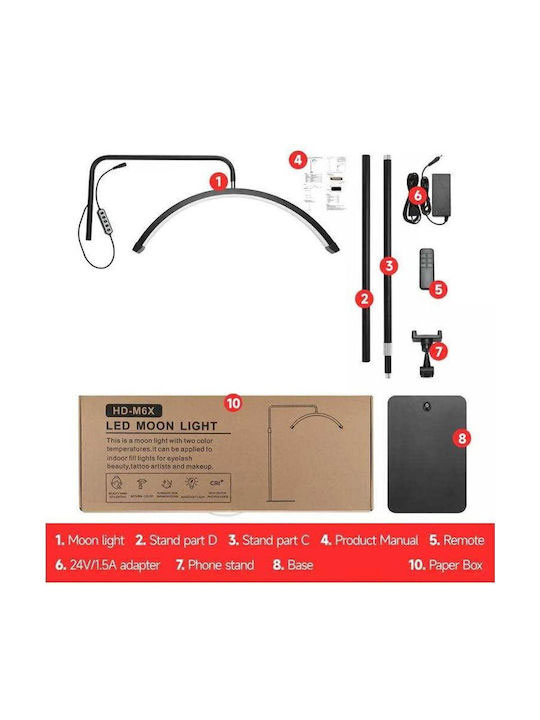 Επαγγελματική Λάμπα-Φωτιστικό Δαπέδου Half Moon Lamp με Θερμό Λευκό Φως και 3 Επίπεδα Φωτεινότητας Επαγγελματική Λάμπα-Φωτιστικό Δαπέδου Half Moon Lamp με Θερμό Λευκό Φως και 3 Επίπεδα Φωτεινότητας