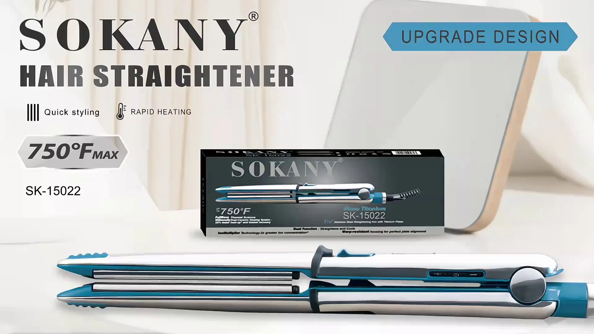 Επαγγελματική Πρέσα Μαλλιών Sokany με Κεραμικές Πλάκες Επαγγελματική Πρέσα Μαλλιών Sokany με Κεραμικές Πλάκες