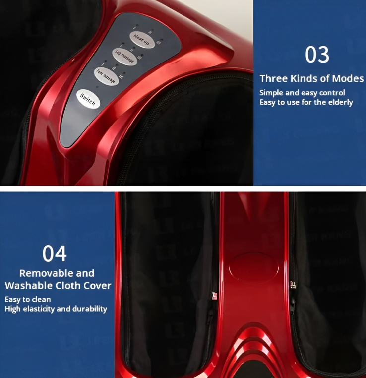 Επαγγελματική Θερμαινόμενη Συσκευή Μασάζ Ποδιών και Γάμπας - Κόκκινο Μαύρο Επαγγελματική Θερμαινόμενη Συσκευή Μασάζ Ποδιών και Γάμπας - Κόκκινο Μαύρο