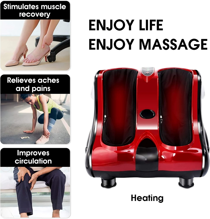 Επαγγελματική Θερμαινόμενη Συσκευή Μασάζ Ποδιών και Γάμπας - Κόκκινο Μαύρο Επαγγελματική Θερμαινόμενη Συσκευή Μασάζ Ποδιών και Γάμπας - Κόκκινο Μαύρο