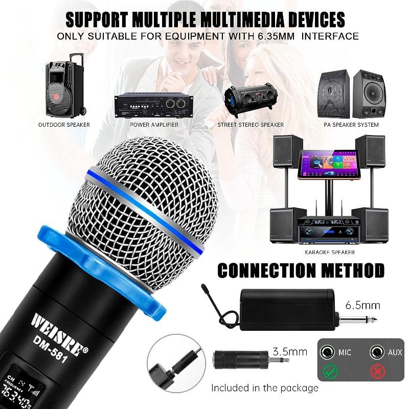 Επαγγελματικό Επαναφορτιζόμενο Ασύρματο Μικρόφωνο Χειρός για Karaoke – Ηχογράφηση Φωνής Jack 6.35mm Επαγγελματικό Επαναφορτιζόμενο Ασύρματο Μικρόφωνο Χειρός για Karaoke – Ηχογράφηση Φωνής Jack 6.35mm