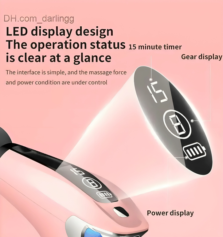 Επαγγελματικό Επαναφορτιζόμενο Πιστόλι Μασάζ με 4 Κεφαλές και Οθόνη Ενδείξεων LED Επαγγελματικό Επαναφορτιζόμενο Πιστόλι Μασάζ με 4 Κεφαλές και Οθόνη Ενδείξεων LED