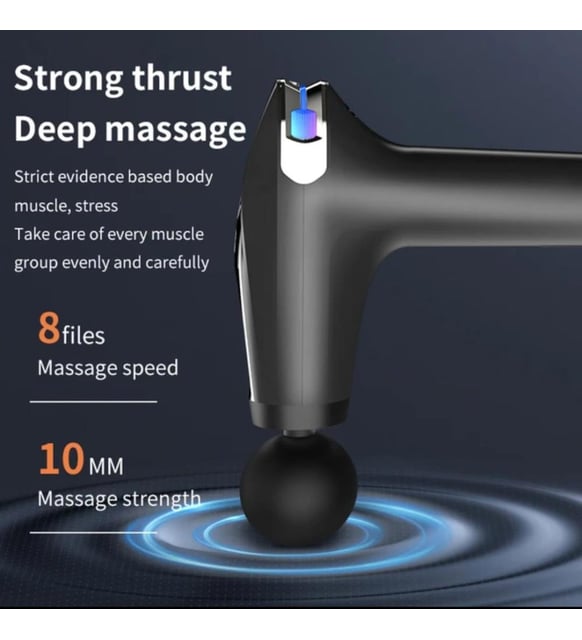 Επαγγελματικό Επαναφορτιζόμενο Πιστόλι Μασάζ με 4 Κεφαλές και Οθόνη Ενδείξεων LED Επαγγελματικό Επαναφορτιζόμενο Πιστόλι Μασάζ με 4 Κεφαλές και Οθόνη Ενδείξεων LED