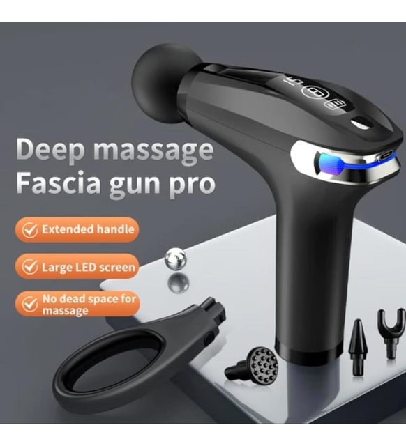 Επαγγελματικό Επαναφορτιζόμενο Πιστόλι Μασάζ με 4 Κεφαλές και Οθόνη Ενδείξεων LED Επαγγελματικό Επαναφορτιζόμενο Πιστόλι Μασάζ με 4 Κεφαλές και Οθόνη Ενδείξεων LED