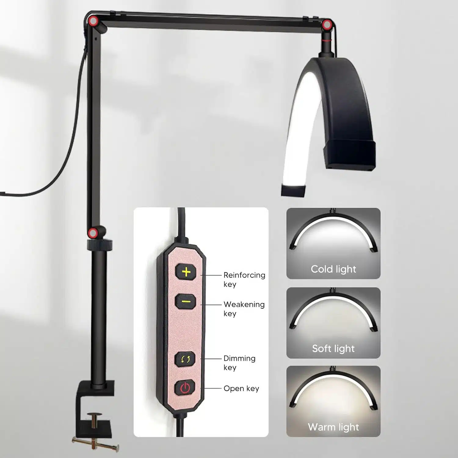 Επαγγελματικό Επιτραπέζιο Φωτιστικό Μισοφέγγαρο με Βάση Στήριξης Επεκτεινόμενο με Δυνατότητα Περιστροφής 360° Επαγγελματικό Επιτραπέζιο Φωτιστικό Μισοφέγγαρο με Βάση Στήριξης Επεκτεινόμενο με Δυνατότητα Περιστροφής 360°