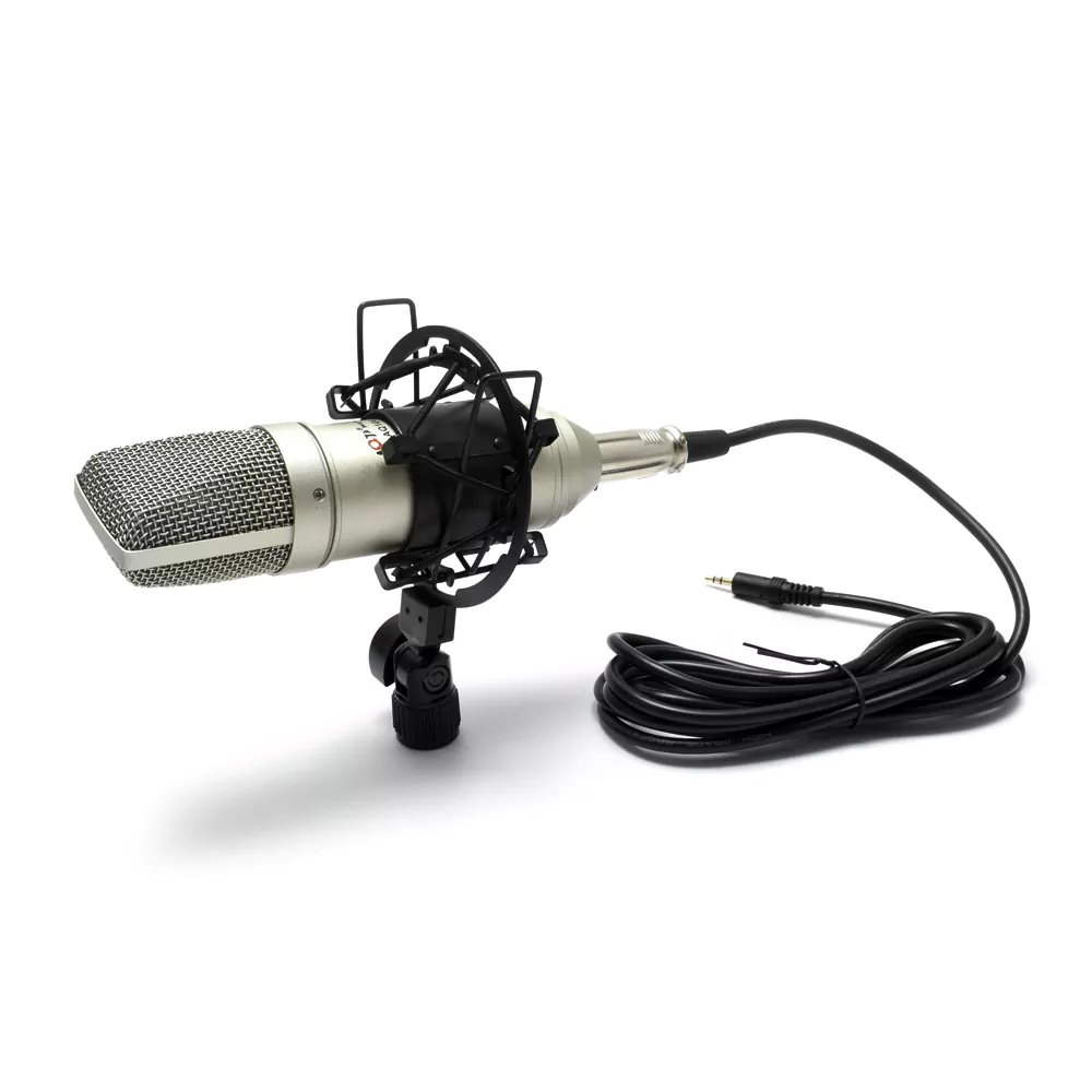 Επαγγελματικό Μικρόφωνο Ηχογράφησης – Live Ραδιοφωνικής Εκπομπής – Ασημί Επαγγελματικό Μικρόφωνο Ηχογράφησης – Live Ραδιοφωνικής Εκπομπής – Ασημί