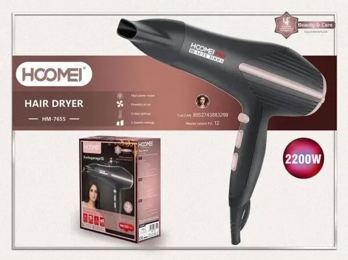Επαγγελματικό Πιστολάκι Μαλλιών 2200W Hoomei - Hair Dryer HM-7655 Επαγγελματικό Πιστολάκι Μαλλιών 2200W Hoomei - Hair Dryer HM-7655
