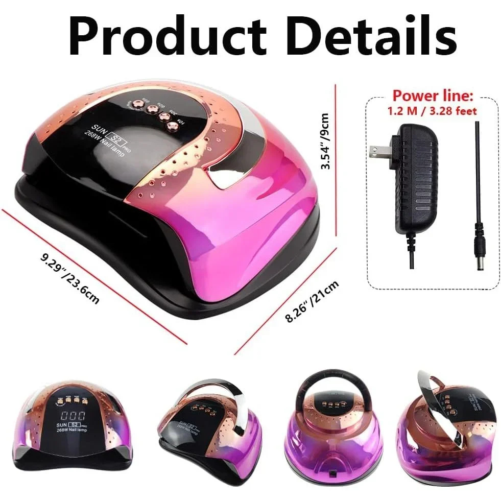 Επαγγελματικό Πολύχρωμο Φουρνάκι Νυχιών με Χρονοδιακόπτη και Αισθητήρα Sun S2 Pro 268W Επαγγελματικό Πολύχρωμο Φουρνάκι Νυχιών με Χρονοδιακόπτη και Αισθητήρα Sun S2 Pro 268W