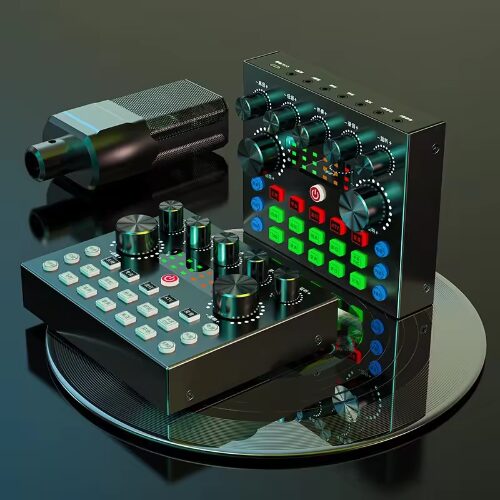 Επαγγελματικό Σετ Ήχου με Πυκνωτικό Μικρόφωνο και Κάρτα Ήχου για Studio Andowl Μαύρο - Χρυσό Επαγγελματικό Σετ Ήχου με Πυκνωτικό Μικρόφωνο και Κάρτα Ήχου για Studio Andowl Μαύρο - Χρυσό