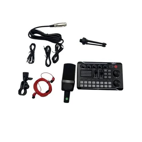 Επαγγελματικό Σετ με Μικρόφωνο και Κάρτα Ήχου Andowl με Τρίποδο για Live Streaming– Μαύρο Επαγγελματικό Σετ με Μικρόφωνο και Κάρτα Ήχου Andowl με Τρίποδο για Live Streaming– Μαύρο