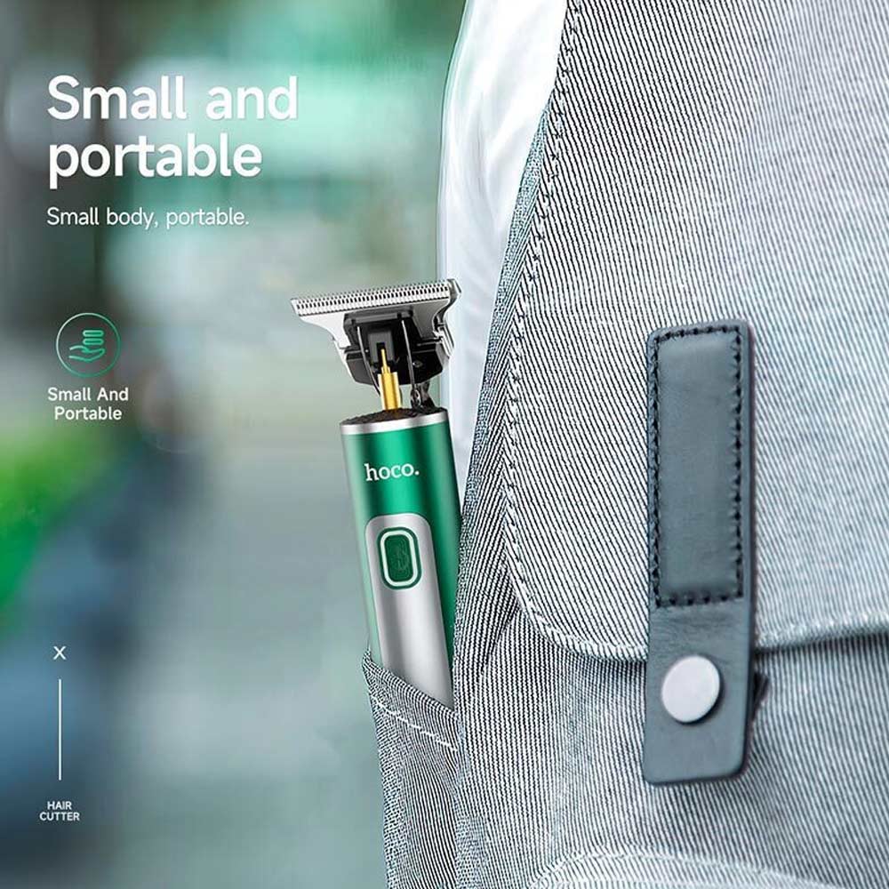 Επαναφορτιζόμενη Αδιάβροχη Κουρευτική Μηχανή με Οθόνη LED Hoco Πράσινη Επαναφορτιζόμενη Αδιάβροχη Κουρευτική Μηχανή με Οθόνη LED Hoco Πράσινη