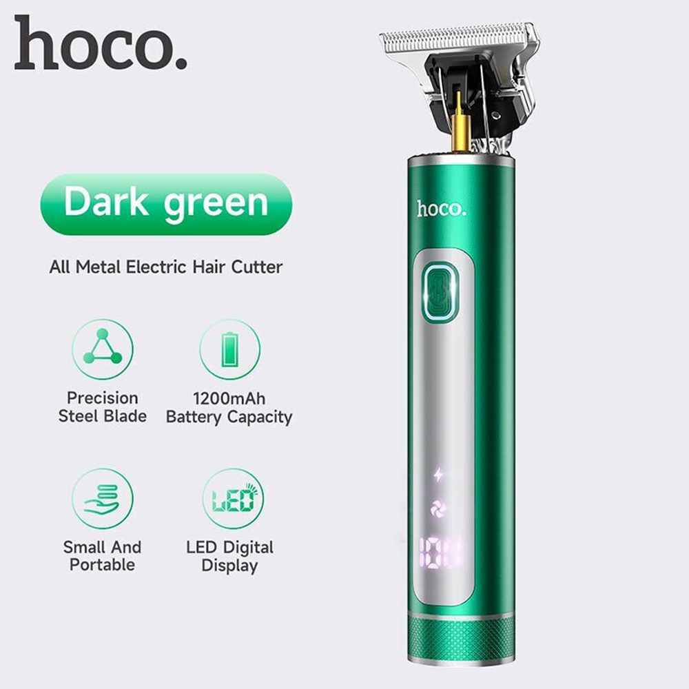 Επαναφορτιζόμενη Αδιάβροχη Κουρευτική Μηχανή με Οθόνη LED Hoco Πράσινη Επαναφορτιζόμενη Αδιάβροχη Κουρευτική Μηχανή με Οθόνη LED Hoco Πράσινη