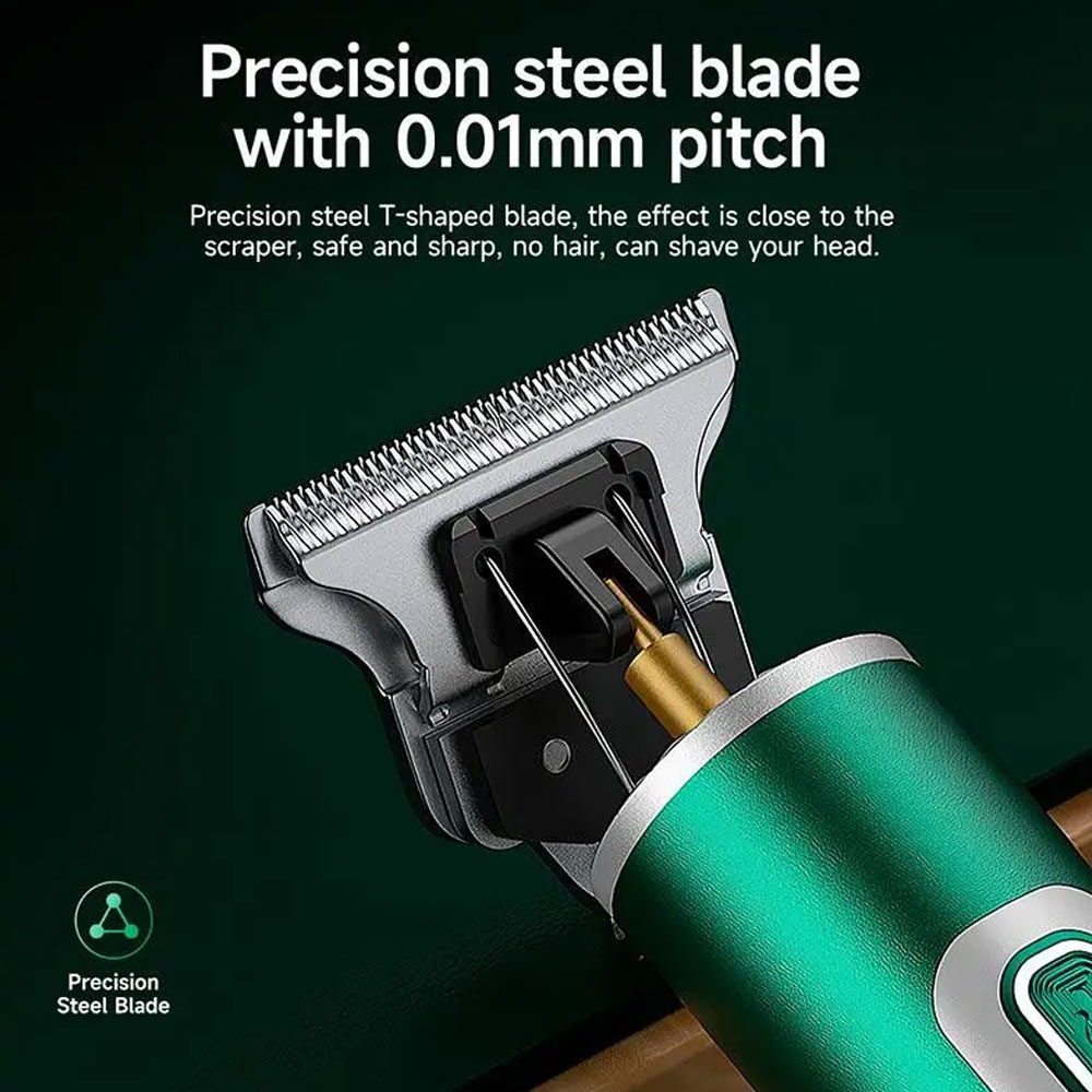 Επαναφορτιζόμενη Αδιάβροχη Κουρευτική Μηχανή με Οθόνη LED Hoco Πράσινη Επαναφορτιζόμενη Αδιάβροχη Κουρευτική Μηχανή με Οθόνη LED Hoco Πράσινη