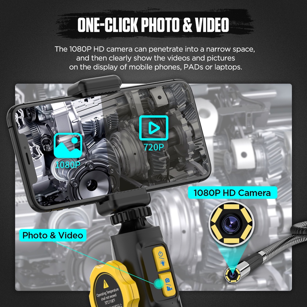 Επαναφορτιζόμενη Αδιάβροχη Βιομηχανική Ενδοσκοπική Κάμερα Επιθεώρησης Αυτοκινήτου με Βάση Στήριξης & App για Smartphone - AUTOOL Επαναφορτιζόμενη Αδιάβροχη Βιομηχανική Ενδοσκοπική Κάμερα Επιθεώρησης Αυτοκινήτου με Βάση Στήριξης & App για Smartphone - AUTOOL