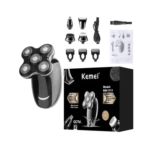 Επαναφορτιζόμενη ξυριστική μηχανή Kemei μαύρη Επαναφορτιζόμενη ξυριστική μηχανή Kemei μαύρη