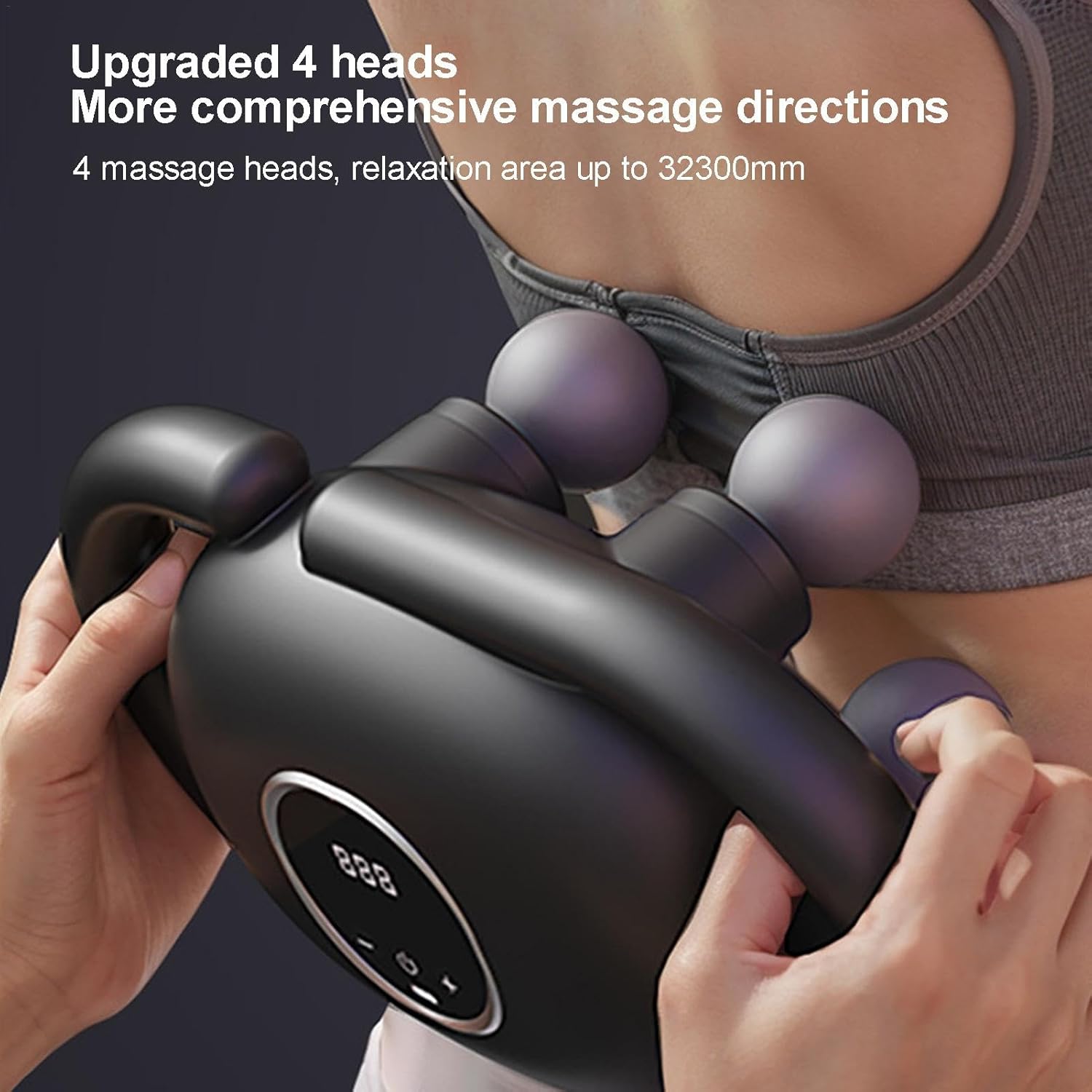 Επαναφορτιζόμενη Φορητή Συσκευή Μασάζ με 4 Κεφαλές, Ρυθμιζόμενης Έντασης 20 Επιπέδων για Όλο το Σώμα Επαναφορτιζόμενη Φορητή Συσκευή Μασάζ με 4 Κεφαλές, Ρυθμιζόμενης Έντασης 20 Επιπέδων για Όλο το Σώμα