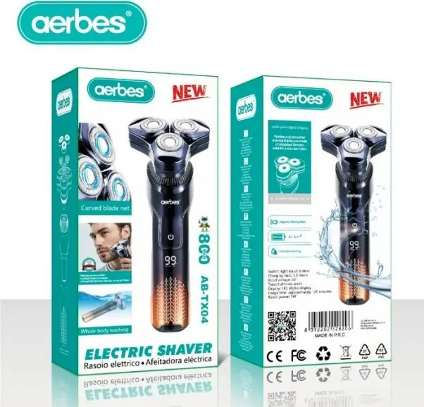Επαναφορτιζόμενη Ηλεκτρική Ξυριστική Μηχανή Προσώπου με LED Οθόνη, Αδιάβροχη Λειτουργία & Μαγνητική Κεφαλή – Aerbes Επαναφορτιζόμενη Ηλεκτρική Ξυριστική Μηχανή Προσώπου με LED Οθόνη, Αδιάβροχη Λειτουργία & Μαγνητική Κεφαλή – Aerbes