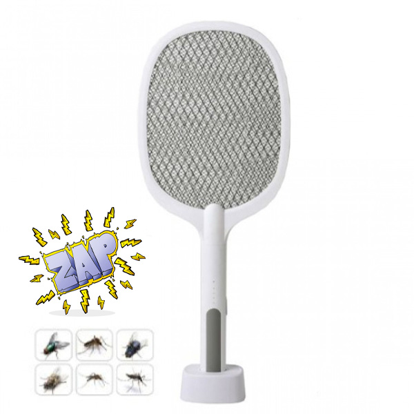 Επαναφορτιζόμενη Ηλεκτρική Ρακέτα - Εντομοκτόνο Μυγοσκοτώστρα για Κουνούπια & Διάφορα Έντομα με Βάση 53x21.5cm - Λευκή Επαναφορτιζόμενη Ηλεκτρική Ρακέτα - Εντομοκτόνο Μυγοσκοτώστρα για Κουνούπια & Διάφορα Έντομα με Βάση 53x21.5cm - Λευκή