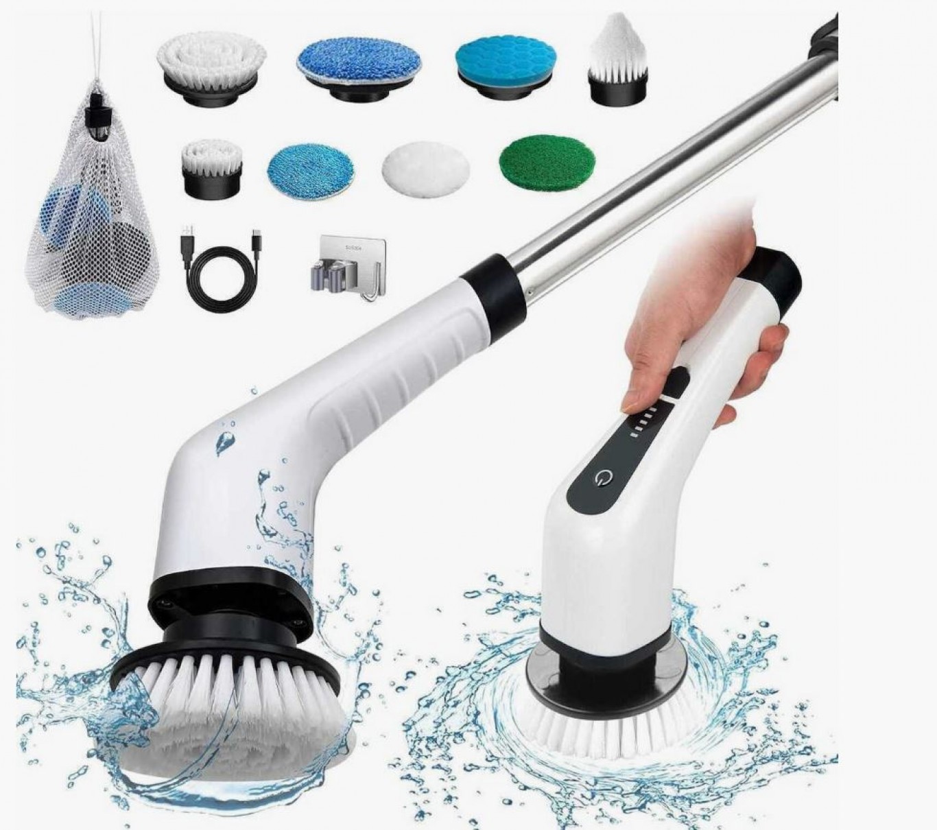 Επαναφορτιζόμενη Ηλεκτρική Βούρτσα Καθαρισμού Μπάνιου με Ρυθμιζόμενη Λαβή, Αδιάβροχη Προστασία και 8 Ανταλλακτικές Βούρτσες - USB Spin Scrubber Brush Επαναφορτιζόμενη Ηλεκτρική Βούρτσα Καθαρισμού Μπάνιου με Ρυθμιζόμενη Λαβή, Αδιάβροχη Προστασία και 8 Ανταλλακτικές Βούρτσες - USB Spin Scrubber Brush