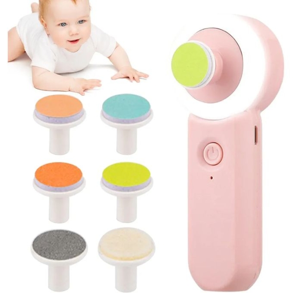 Επαναφορτιζόμενη Ηλεκτρική Βρεφική Λίμα Νυχιών με 6 Κεφαλές Ροζ Επαναφορτιζόμενη Ηλεκτρική Βρεφική Λίμα Νυχιών με 6 Κεφαλές Ροζ