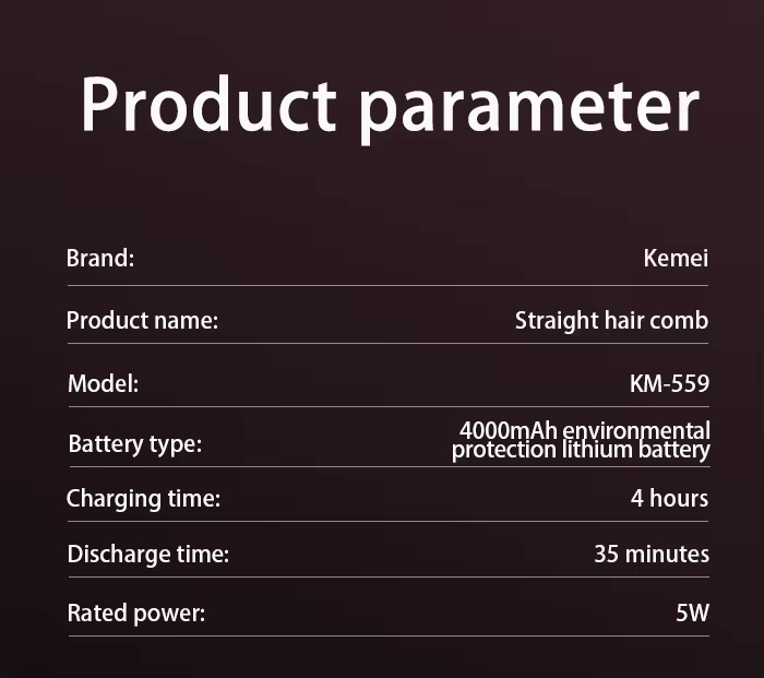 Επαναφορτιζόμενη Ισιωτική Βούρτσα Μαλλιών με USB - Kemei Επαναφορτιζόμενη Ισιωτική Βούρτσα Μαλλιών με USB - Kemei