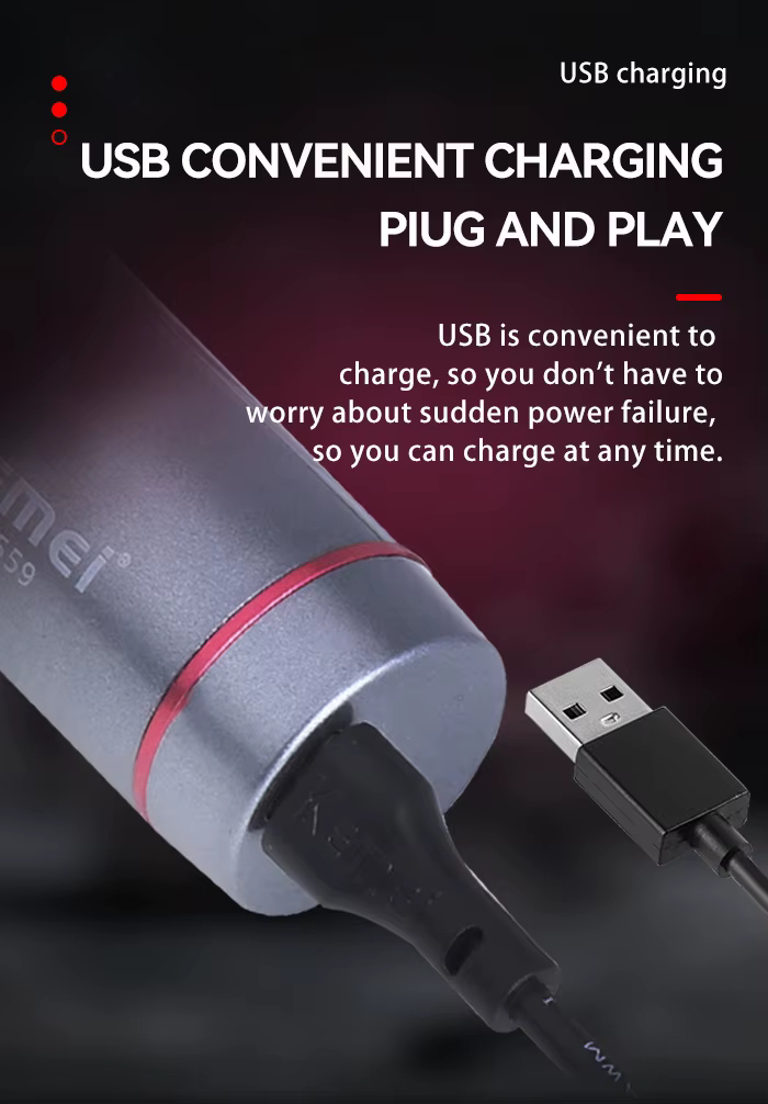 Επαναφορτιζόμενη Ισιωτική Βούρτσα Μαλλιών με USB - Kemei Επαναφορτιζόμενη Ισιωτική Βούρτσα Μαλλιών με USB - Kemei