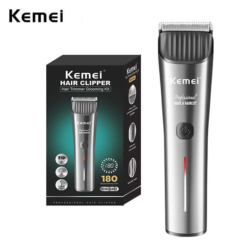 Επαναφορτιζόμενη Κουρευτική Μηχανή KEMEI με 6 Κεφάλες - Σκάλες Κουρέματος για Trimming & Fading Ασημί Επαναφορτιζόμενη Κουρευτική Μηχανή KEMEI με 6 Κεφάλες - Σκάλες Κουρέματος για Trimming & Fading Ασημί