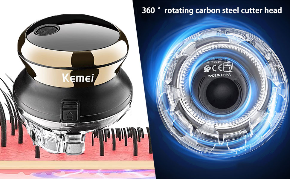 Επαναφορτιζόμενη Κουρευτική Μηχανή με Περιστρεφόμενη Κεφαλή 360° & USB Φόρτιση - Για Μαλλιά, Γένια & Σώμα - Kemei Επαναφορτιζόμενη Κουρευτική Μηχανή με Περιστρεφόμενη Κεφαλή 360° & USB Φόρτιση - Για Μαλλιά, Γένια & Σώμα - Kemei