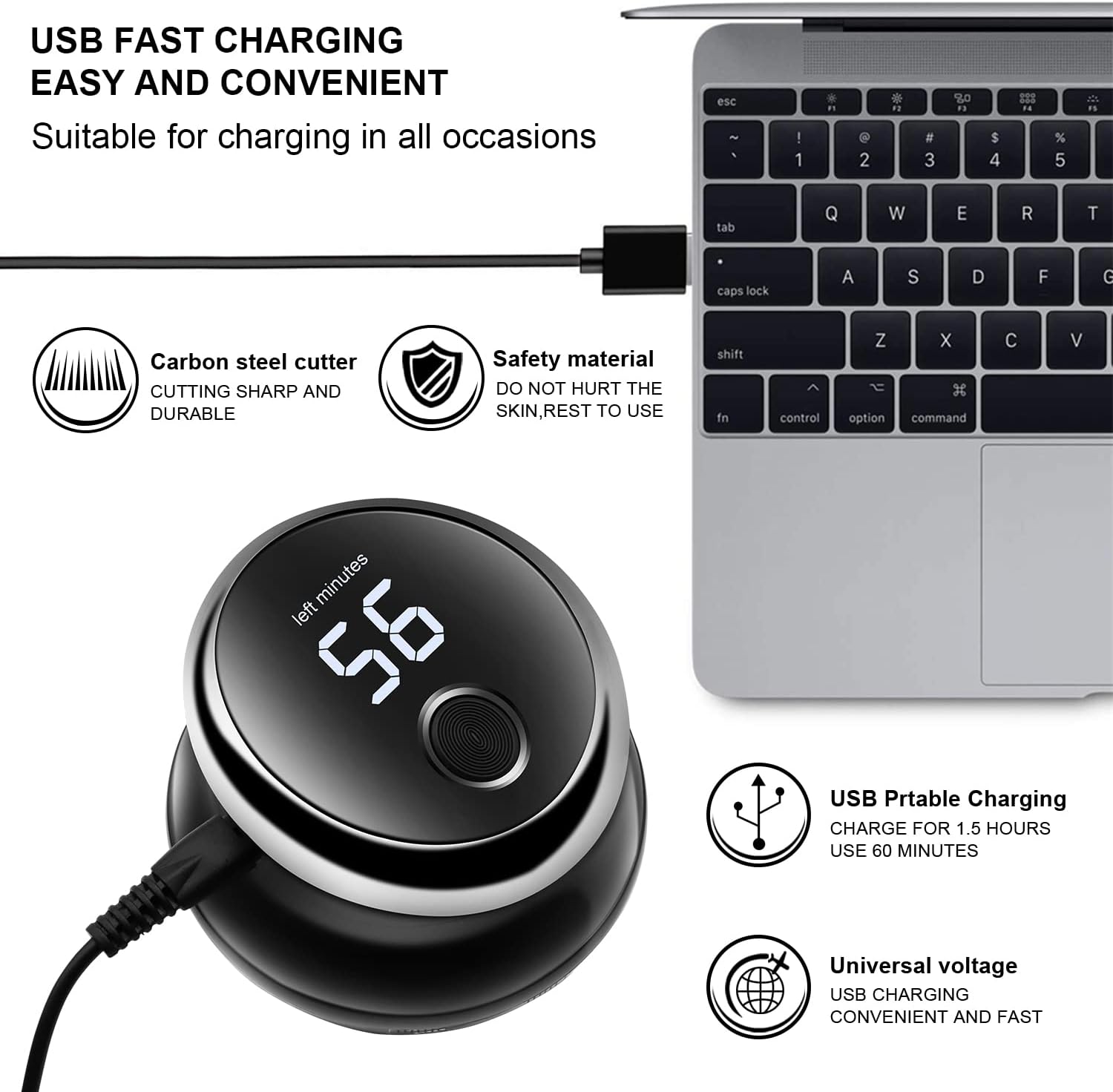 Επαναφορτιζόμενη Κουρευτική Μηχανή με Περιστρεφόμενη Κεφαλή 360° & USB Φόρτιση - Για Μαλλιά, Γένια & Σώμα - Kemei Επαναφορτιζόμενη Κουρευτική Μηχανή με Περιστρεφόμενη Κεφαλή 360° & USB Φόρτιση - Για Μαλλιά, Γένια & Σώμα - Kemei