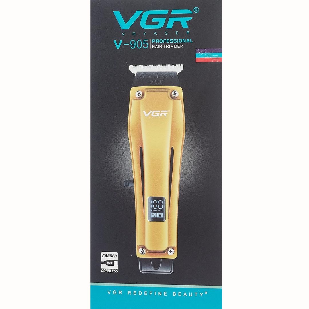 Επαναφορτιζόμενη Κουρευτική Μηχανή σε Χρυσό Χρώμα VGR V-905 Επαναφορτιζόμενη Κουρευτική Μηχανή σε Χρυσό Χρώμα VGR V-905