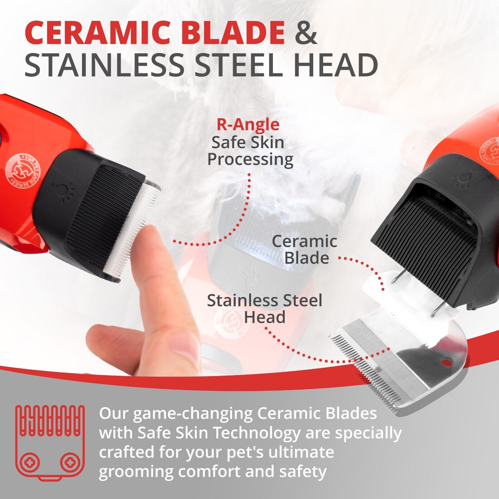 Επαναφορτιζόμενη Κουρευτική Μηχανή Σκύλων 10W με 4 Χτένες Κοπής - VGR Επαναφορτιζόμενη Κουρευτική Μηχανή Σκύλων 10W με 4 Χτένες Κοπής - VGR