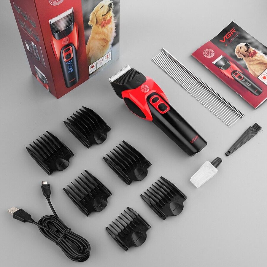 Επαναφορτιζόμενη Κουρευτική Μηχανή Σκύλων 10W με 4 Χτένες Κοπής - VGR Επαναφορτιζόμενη Κουρευτική Μηχανή Σκύλων 10W με 4 Χτένες Κοπής - VGR