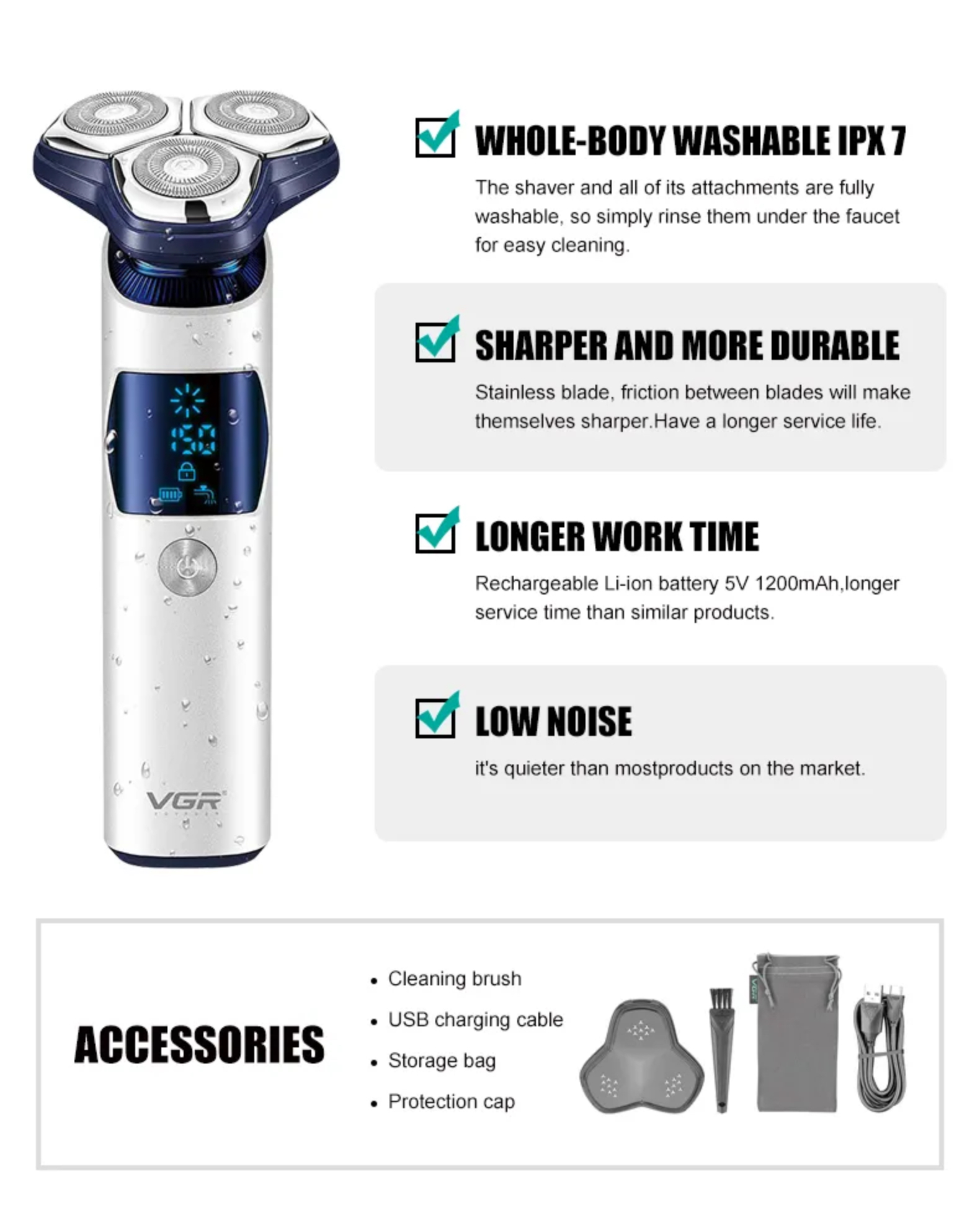 Επαναφορτιζόμενη- Ξυριστική - Κουρευτική - Trimmer Επαναφορτιζόμενη Μηχανή Προσώπου -VGR Επαναφορτιζόμενη- Ξυριστική - Κουρευτική - Trimmer Επαναφορτιζόμενη Μηχανή Προσώπου -VGR