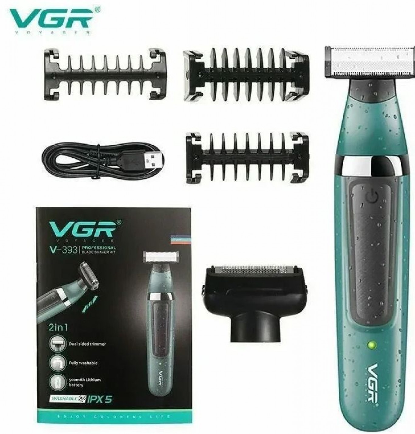 Επαναφορτιζόμενη Ξυριστική Μηχανή με Ρύθμιση Μήκους Κοπής και Ανοξείδωτη Κεφαλή VGR Επαναφορτιζόμενη Ξυριστική Μηχανή με Ρύθμιση Μήκους Κοπής και Ανοξείδωτη Κεφαλή VGR