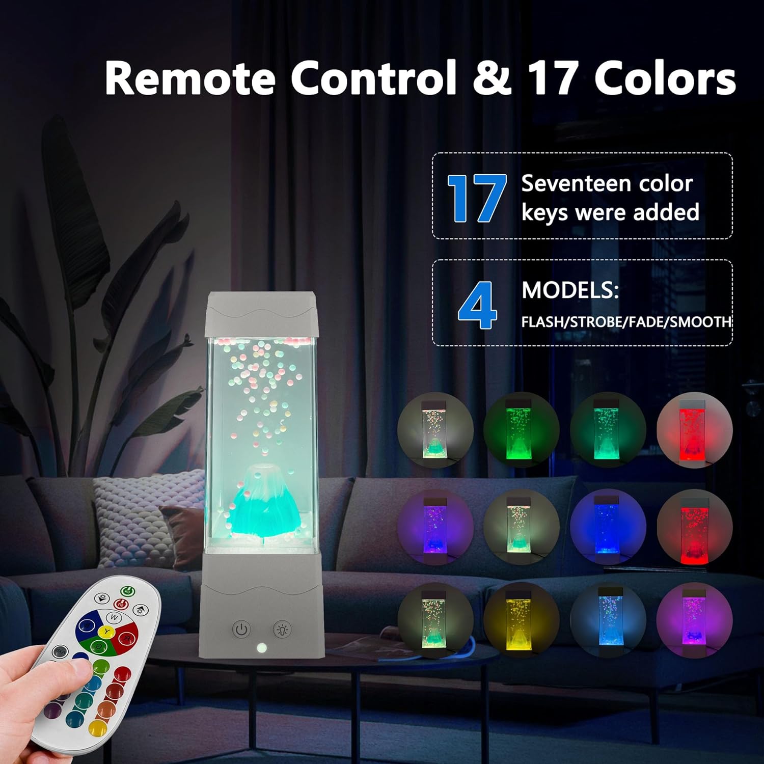 Επαναφορτιζόμενη LED Λάμπα Λάβας-Ηφαίστειο Φωτιστικό με Κοντρόλ και 17 Λειτουργίες RGB Φωτισμού Επαναφορτιζόμενη LED Λάμπα Λάβας-Ηφαίστειο Φωτιστικό με Κοντρόλ και 17 Λειτουργίες RGB Φωτισμού