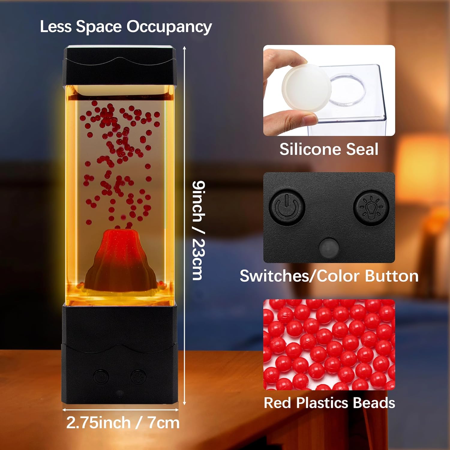 Επαναφορτιζόμενη LED Λάμπα Λάβας-Ηφαίστειο Φωτιστικό με Κοντρόλ και 17 Λειτουργίες RGB Φωτισμού Επαναφορτιζόμενη LED Λάμπα Λάβας-Ηφαίστειο Φωτιστικό με Κοντρόλ και 17 Λειτουργίες RGB Φωτισμού