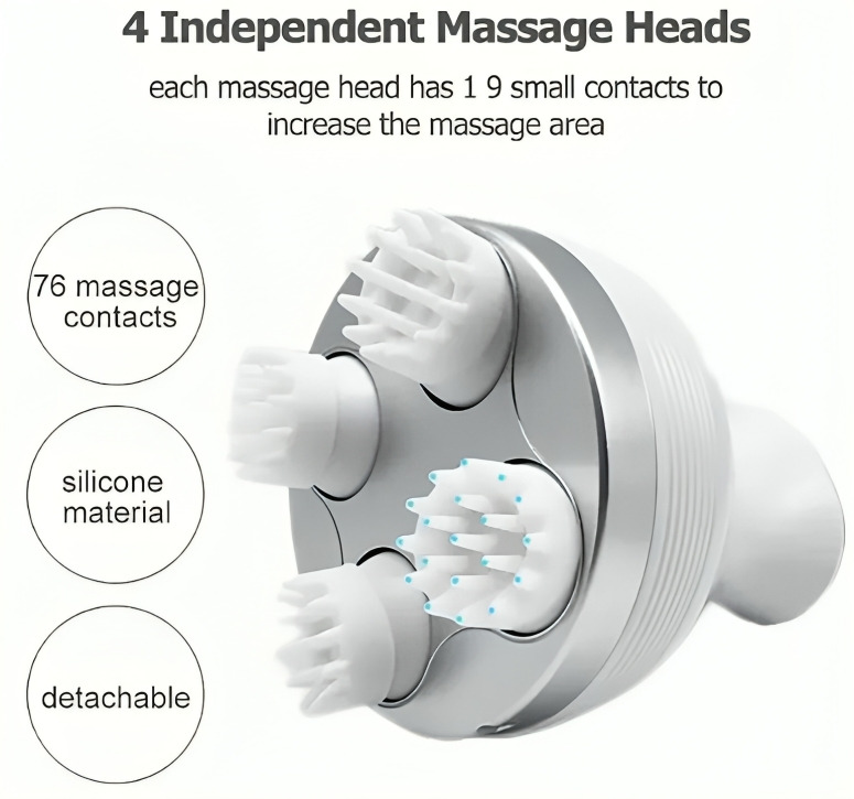 Επαναφορτιζόμενη Περιστρεφόμενη Συσκευή Μασάζ Κεφαλιού Επαναφορτιζόμενη Περιστρεφόμενη Συσκευή Μασάζ Κεφαλιού