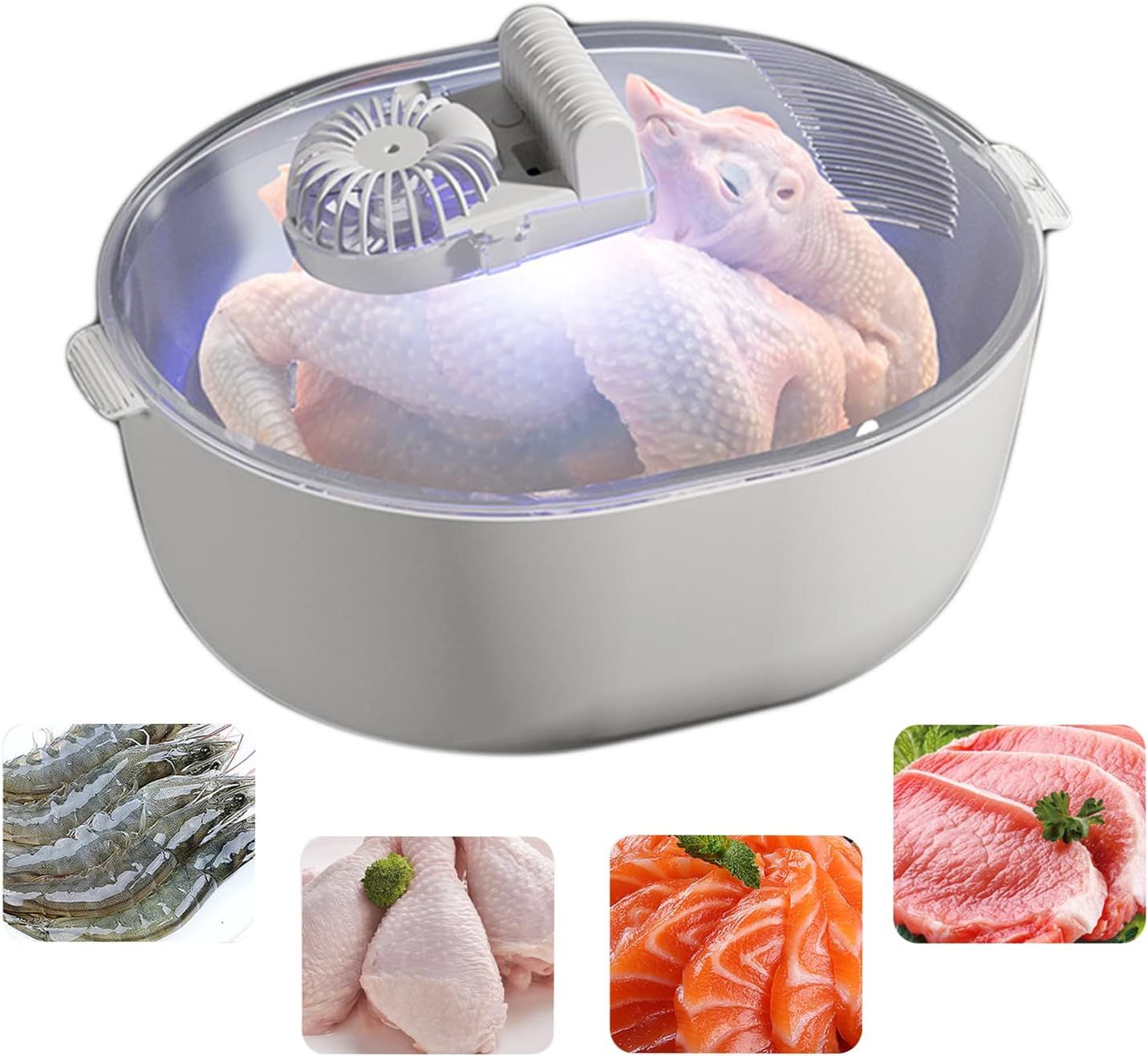 Επαναφορτιζόμενη Πολυλειτουργική Συσκευή Απόψυξης Τροφίμων, Αποστείρωσης, Συντήρησης και Αποθήκευσης με Καλάθι Αποστράγγισης Επαναφορτιζόμενη Πολυλειτουργική Συσκευή Απόψυξης Τροφίμων, Αποστείρωσης, Συντήρησης και Αποθήκευσης με Καλάθι Αποστράγγισης