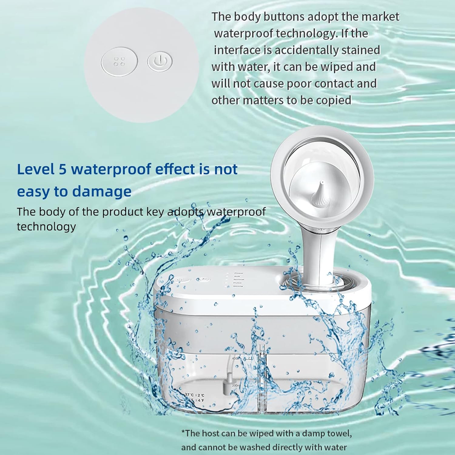 Επαναφορτιζόμενη Συσκευή Καθαρισμού Αυτιών με Νερό για Ενήλικες & Παιδιά με 4 Ρυθμίσεις Επαναφορτιζόμενη Συσκευή Καθαρισμού Αυτιών με Νερό για Ενήλικες & Παιδιά με 4 Ρυθμίσεις